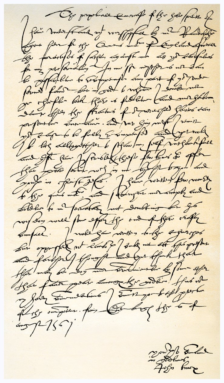 Lettre de John Knox à Sir Nicholas Throgmorton, 6 août 1561 - John Knox