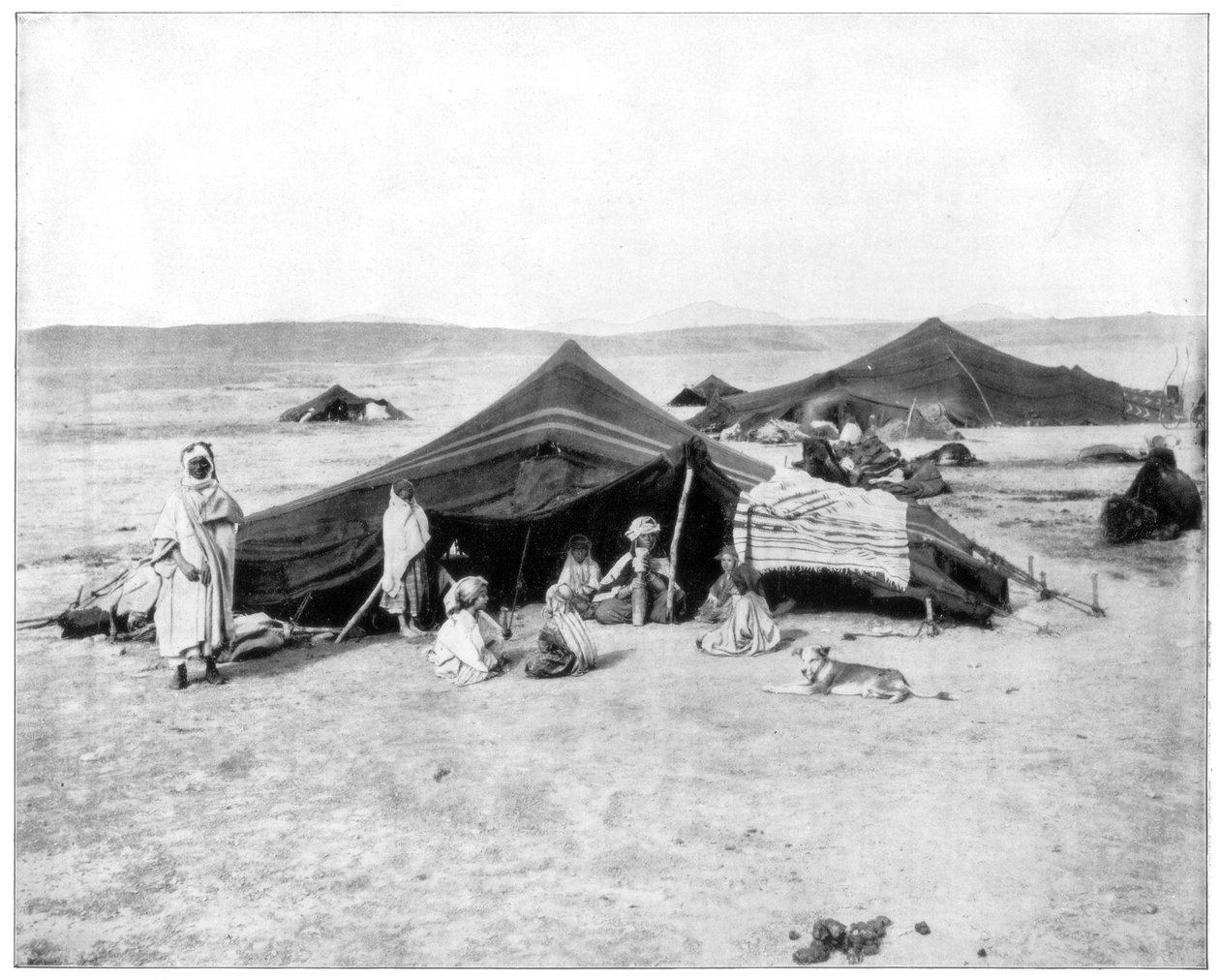 Camp de caravanes, désert du Sahara, fin du 19ème siècle - John L. Stoddard