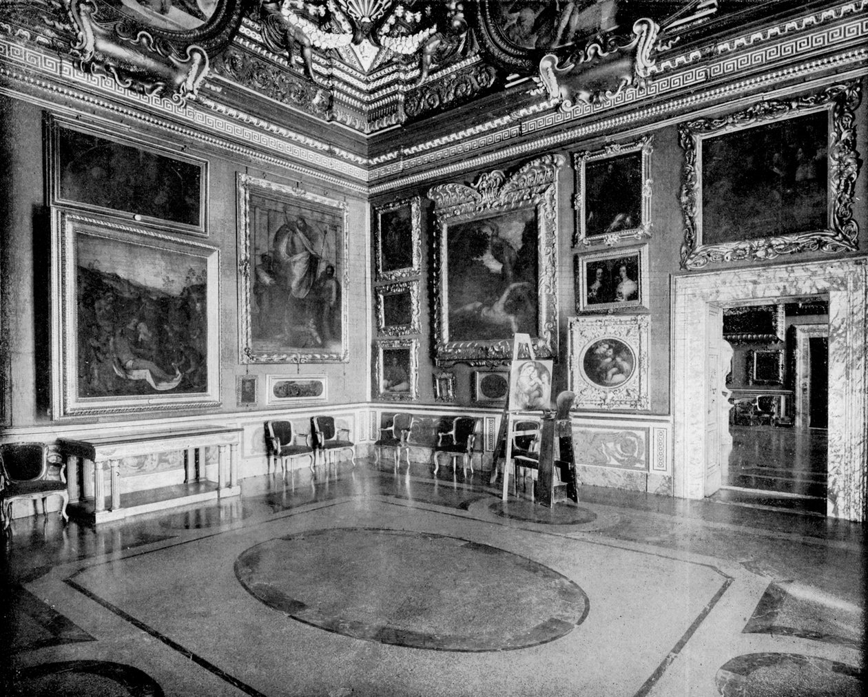 Salle de Saturne, Palais Pitti, Florence, Italie, 1893 - John L. Stoddard