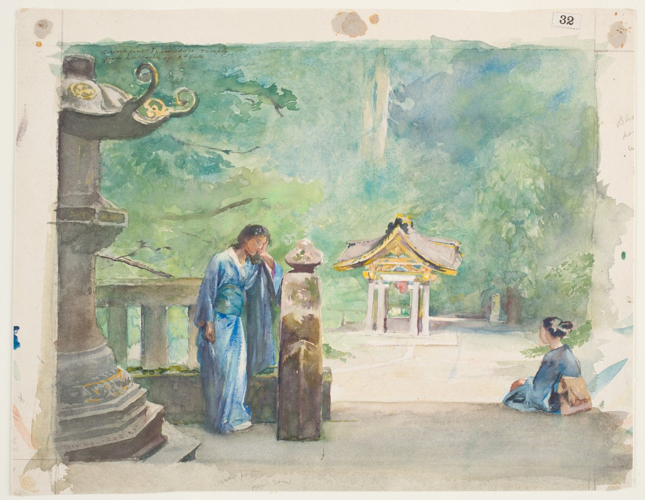 Fontaine sacrée, Temple Iyemitsu - John La Farge or Lafarge