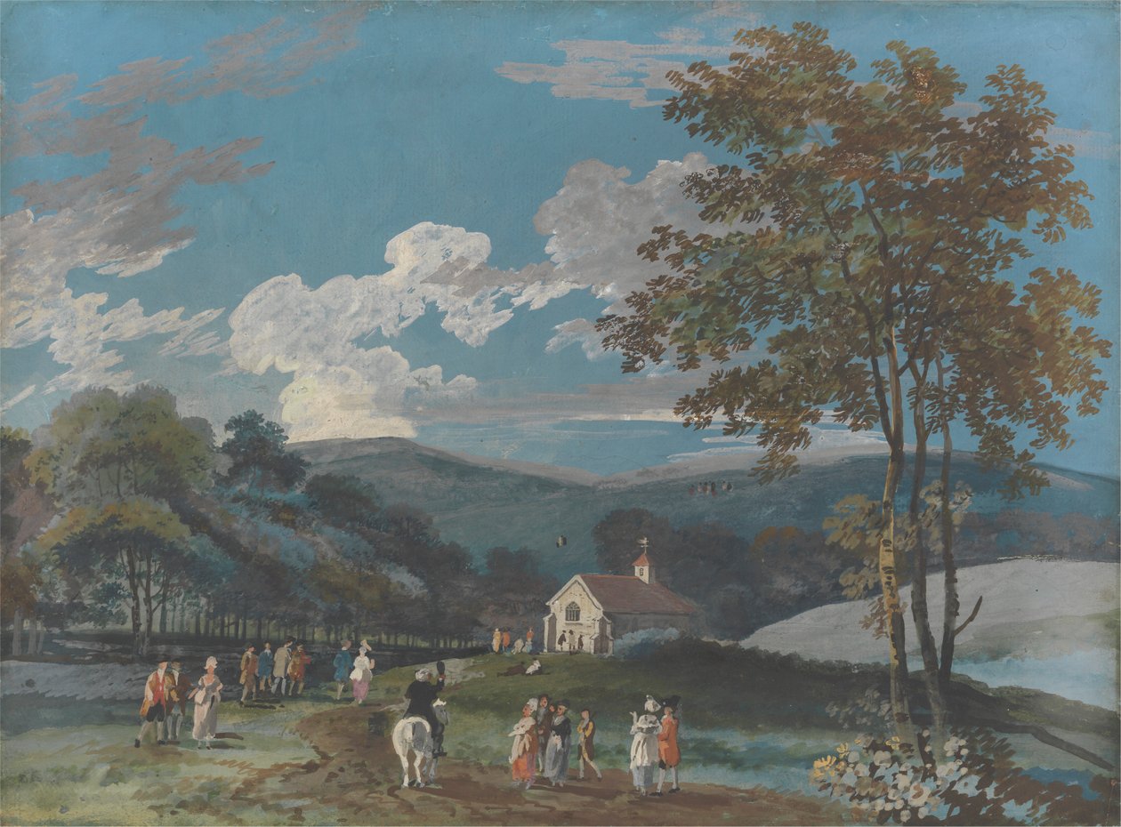 Une église de campagne parmi les collines - John Laporte
