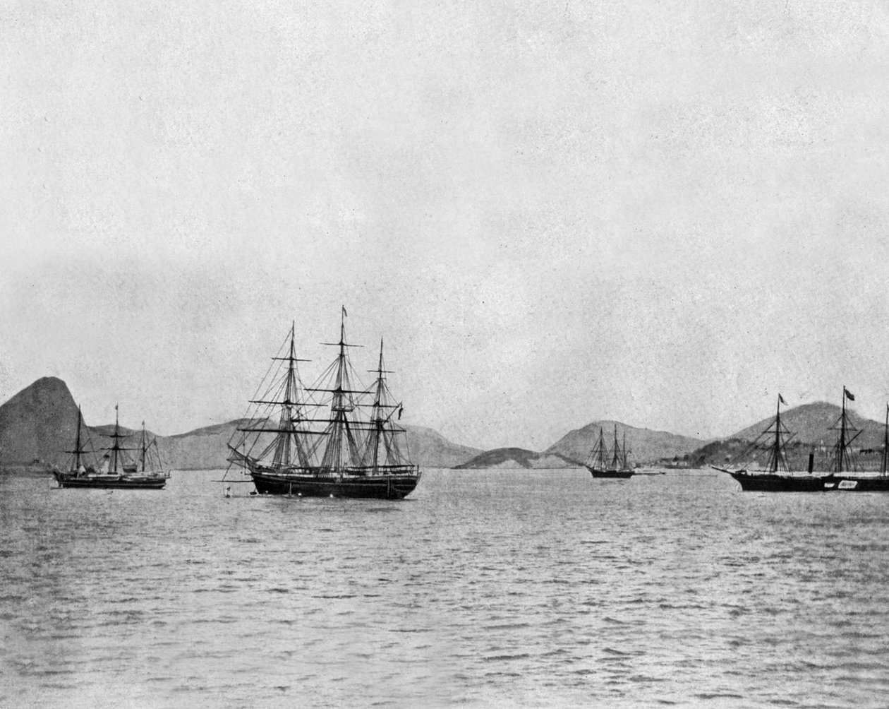 Port de Rio de Janeiro au Brésil (photo n/b) - John Lawson Stoddard