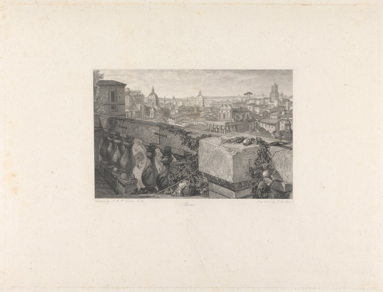 Rome, depuis les jardins Farnese - John Le Keux