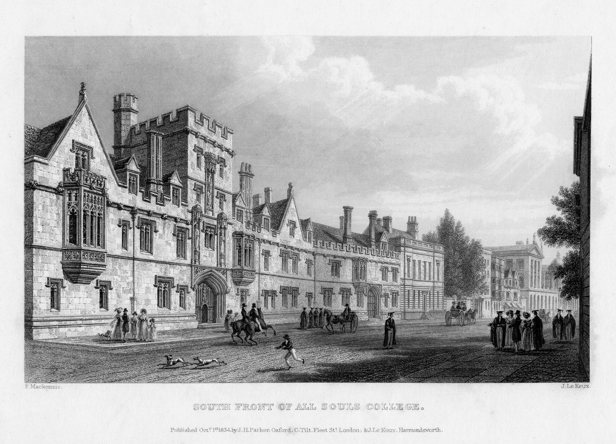 Façade sud du All Souls College, Université d