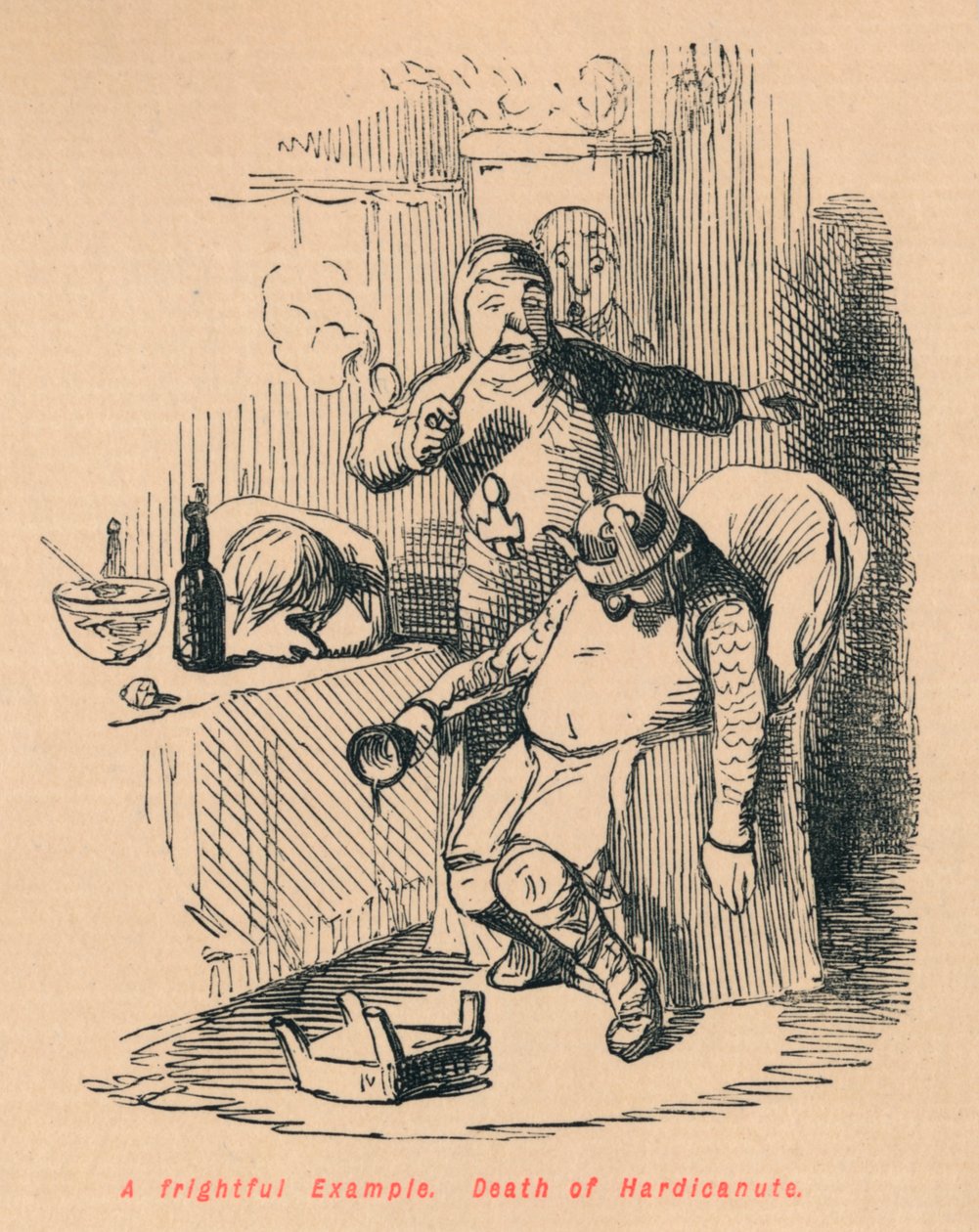 Un exemple effrayant. Mort de Hardicanute, vers 1860 - John Leech