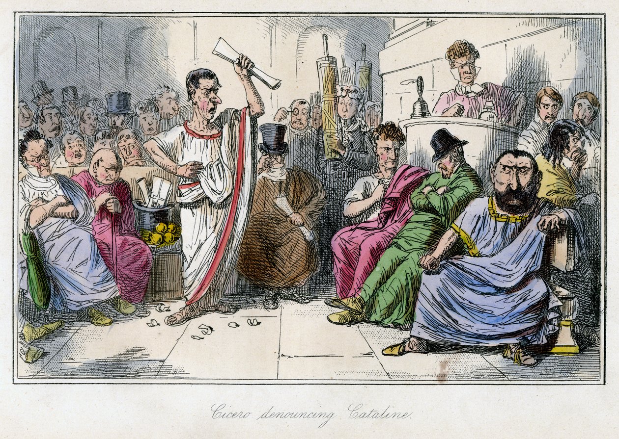 Cicéron dénonçant Catilina, années 1850 - John Leech