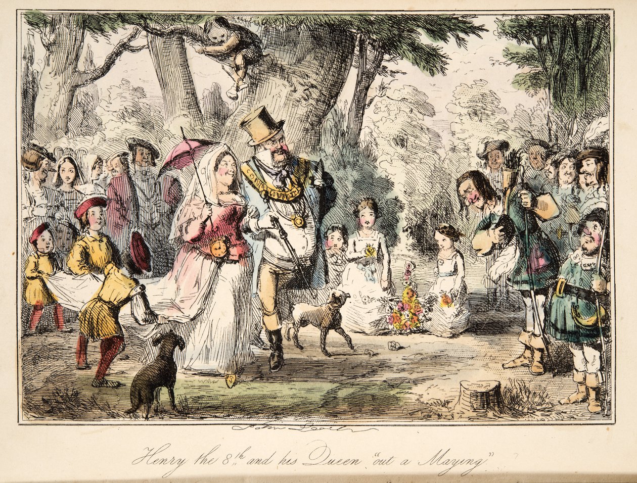 Henri VIII et sa reine en promenade, de The Comic History of England, pub. 1864 - John Leech