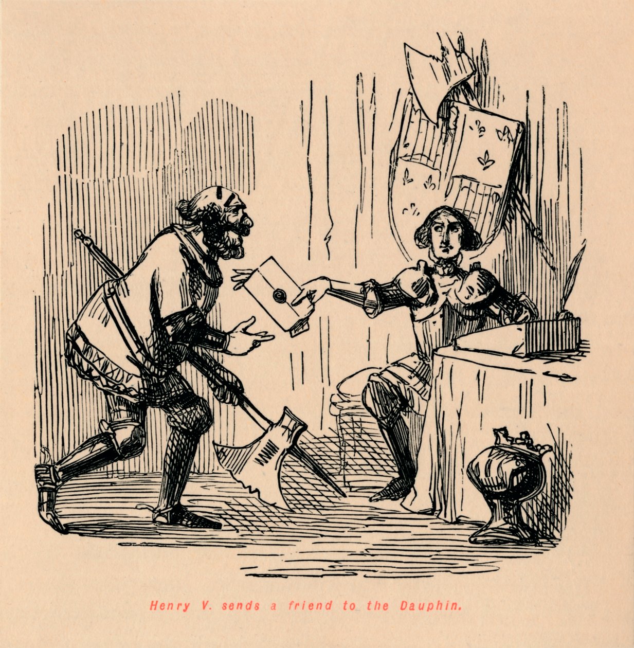 Henri V envoie un ami au Dauphin - John Leech