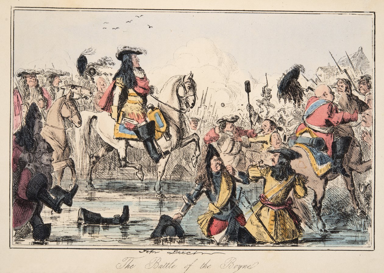 La bataille de la Boyne, de The Comic History of England, pub. 1864 - John Leech