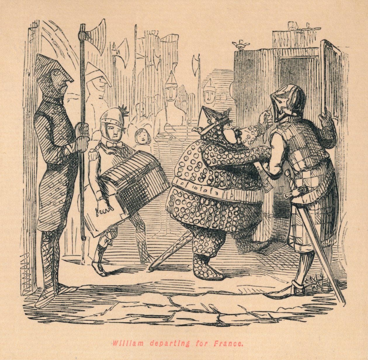 William partant pour la France - John Leech