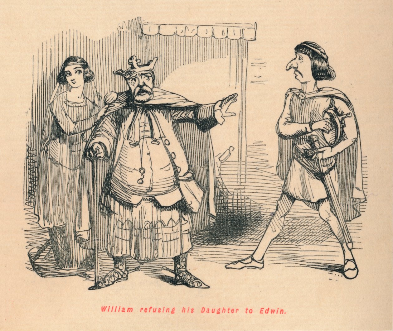 William refusant sa fille à Edwin, vers 1860 - John Leech