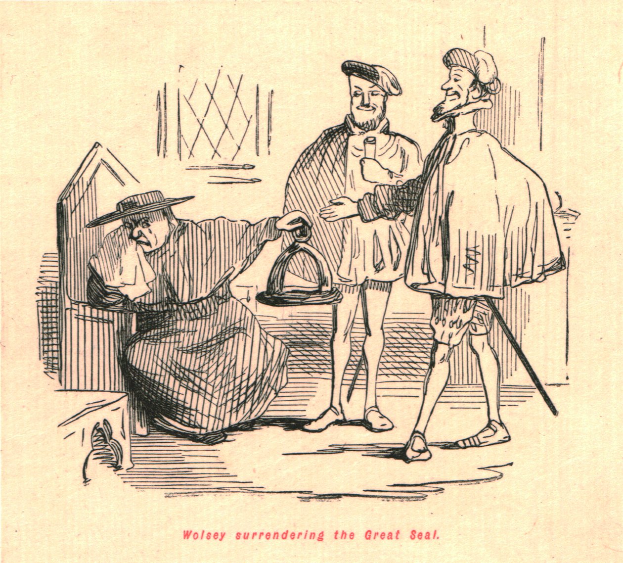 Wolsey remettant le Grand Sceau, 1897 - John Leech