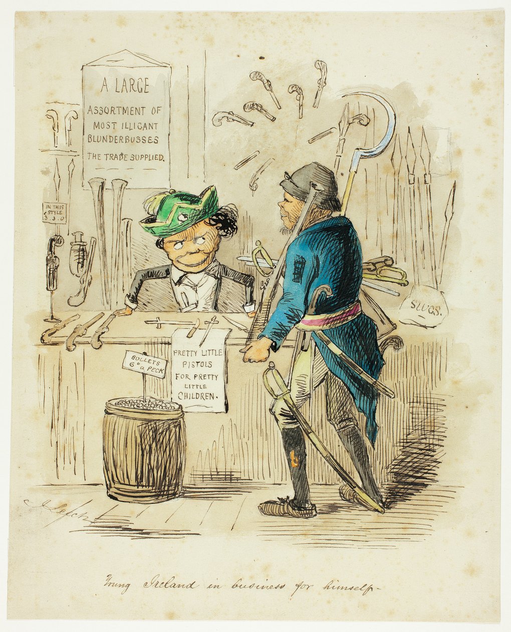 Jeune Irlande en affaires pour lui-même - John Leech