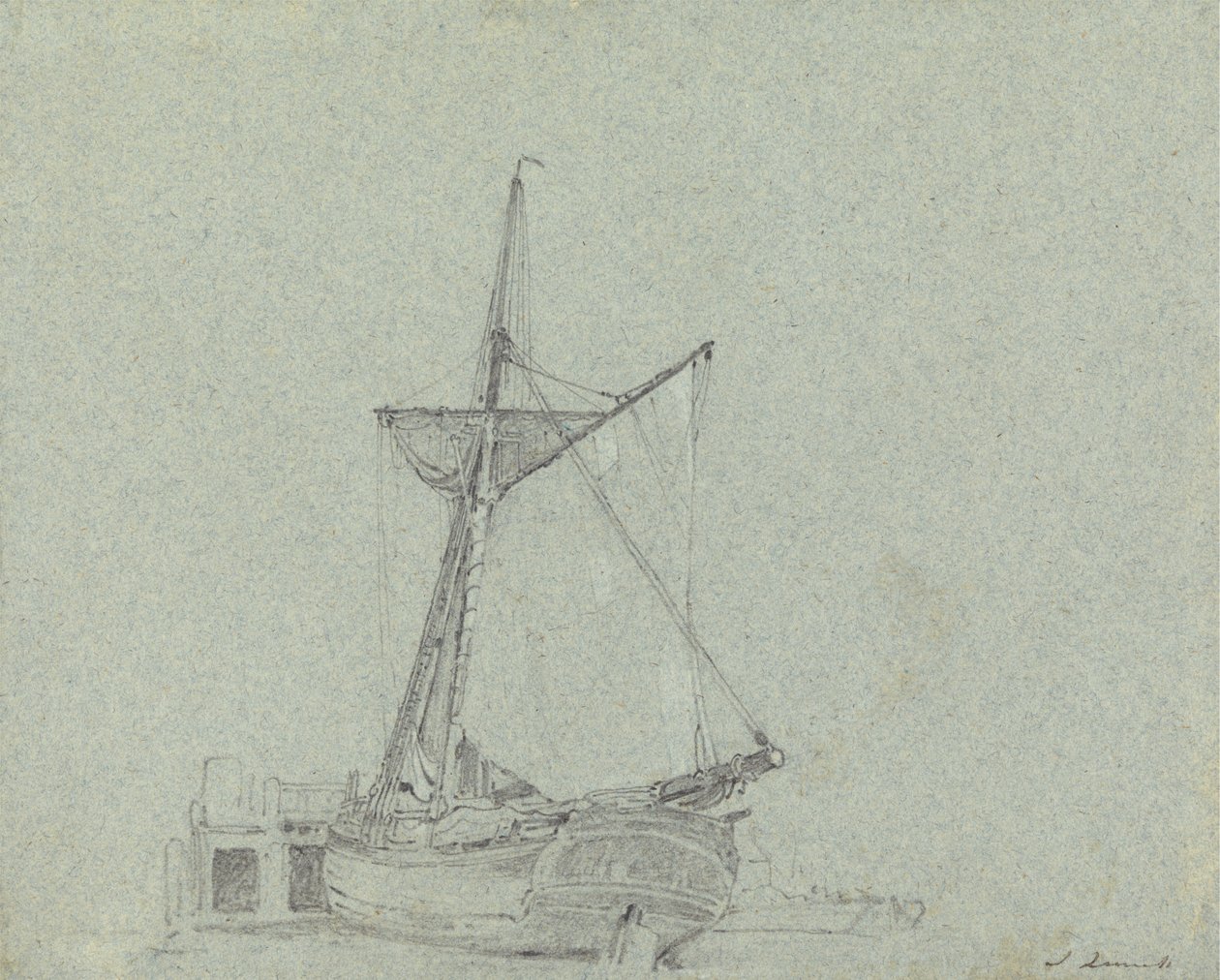 Une barge - John Linnell