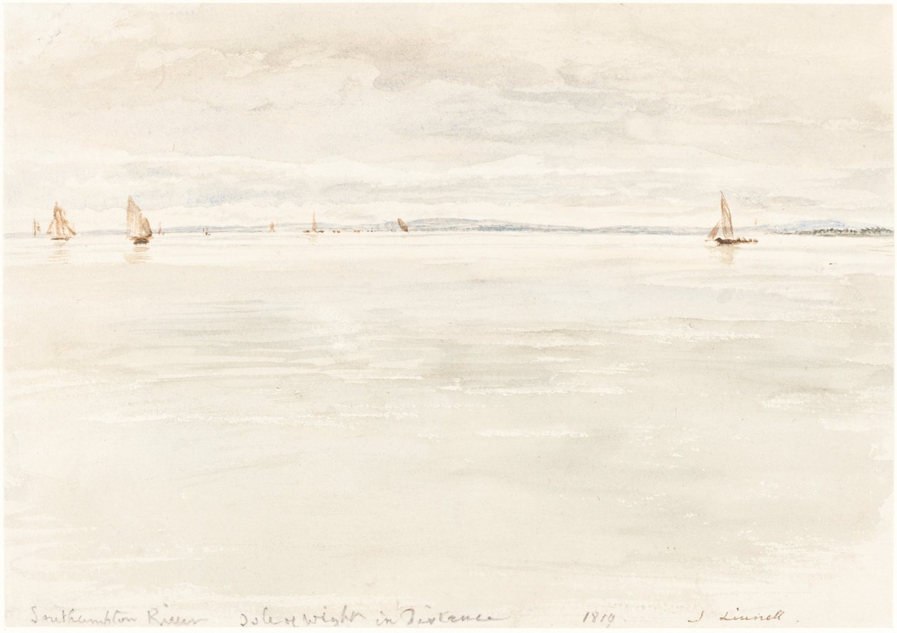Voiliers sur la rivière Southampton - John Linnell