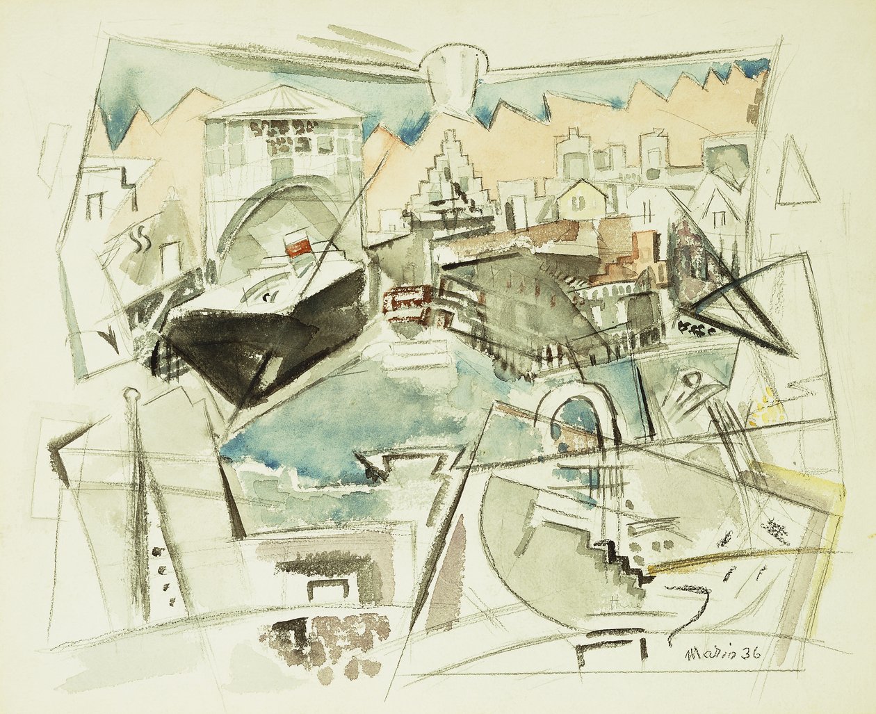 Bord de mer, Manhattan - John Marin