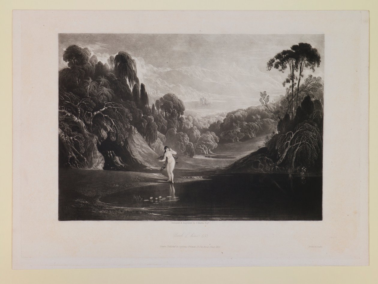 Ève à la fontaine (Livre 4, vers 453), de « Le Paradis perdu » - John Martin