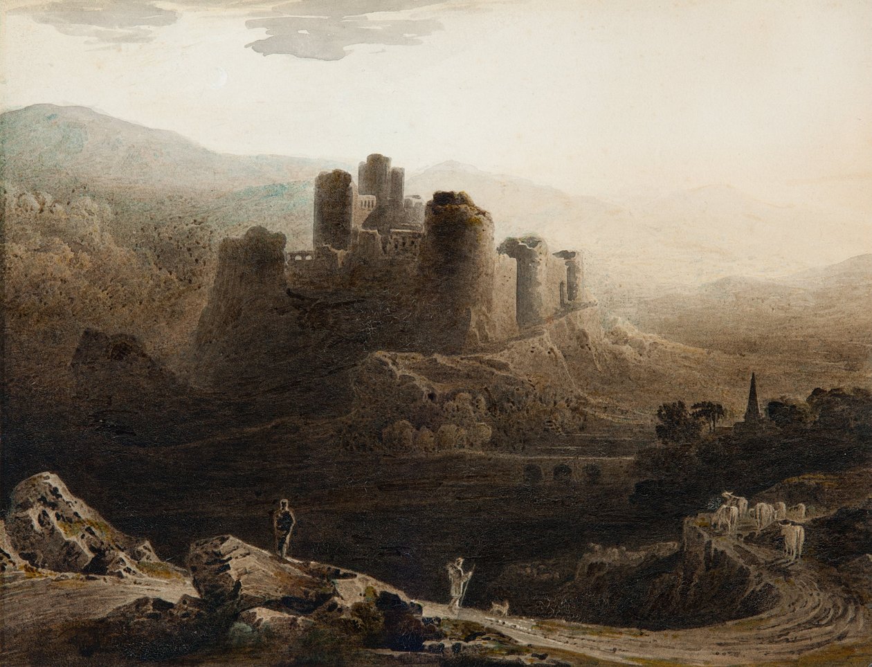 Clair de lune - Château de Chepstow - John Martin