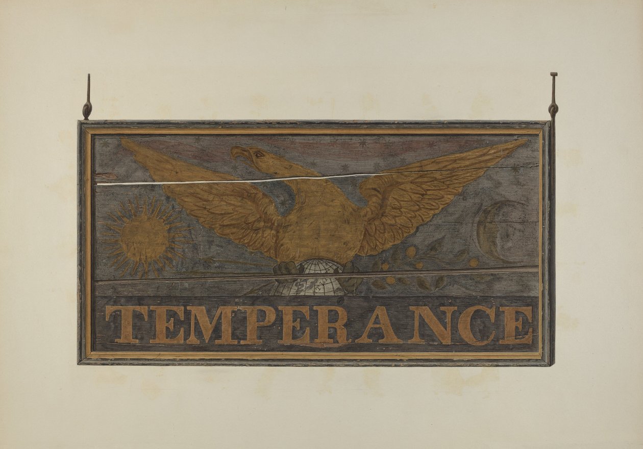 Enseigne de taverne : Tempérance, vers 1940 - John Matulis