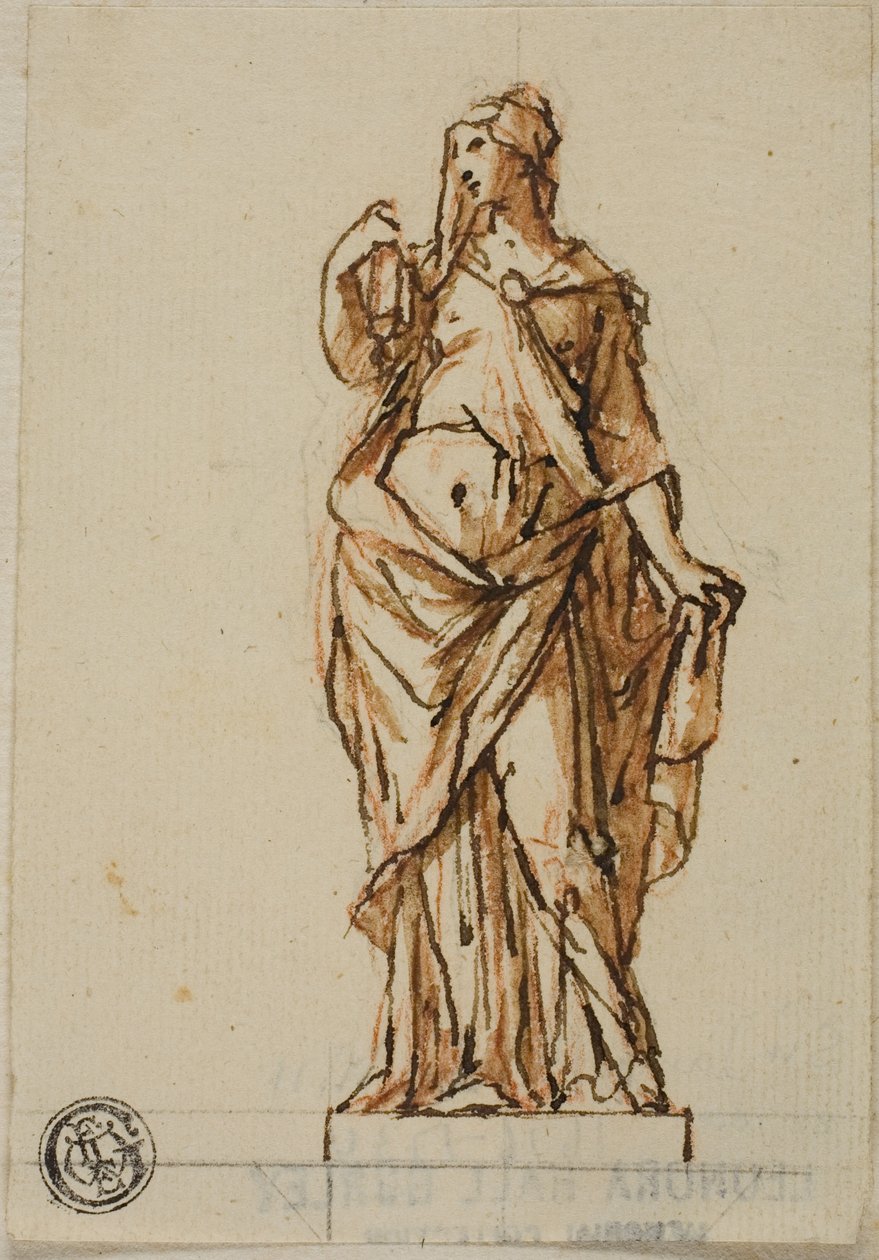 Projet pour une statue : Femme tenant un livre de la main droite - John Michael Rysbrack
