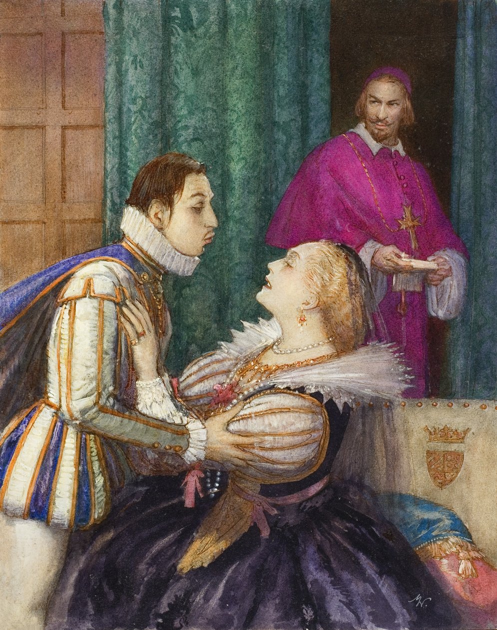 Richelieu, le grand cardinal (gouache sur papier) - John Millar Watt