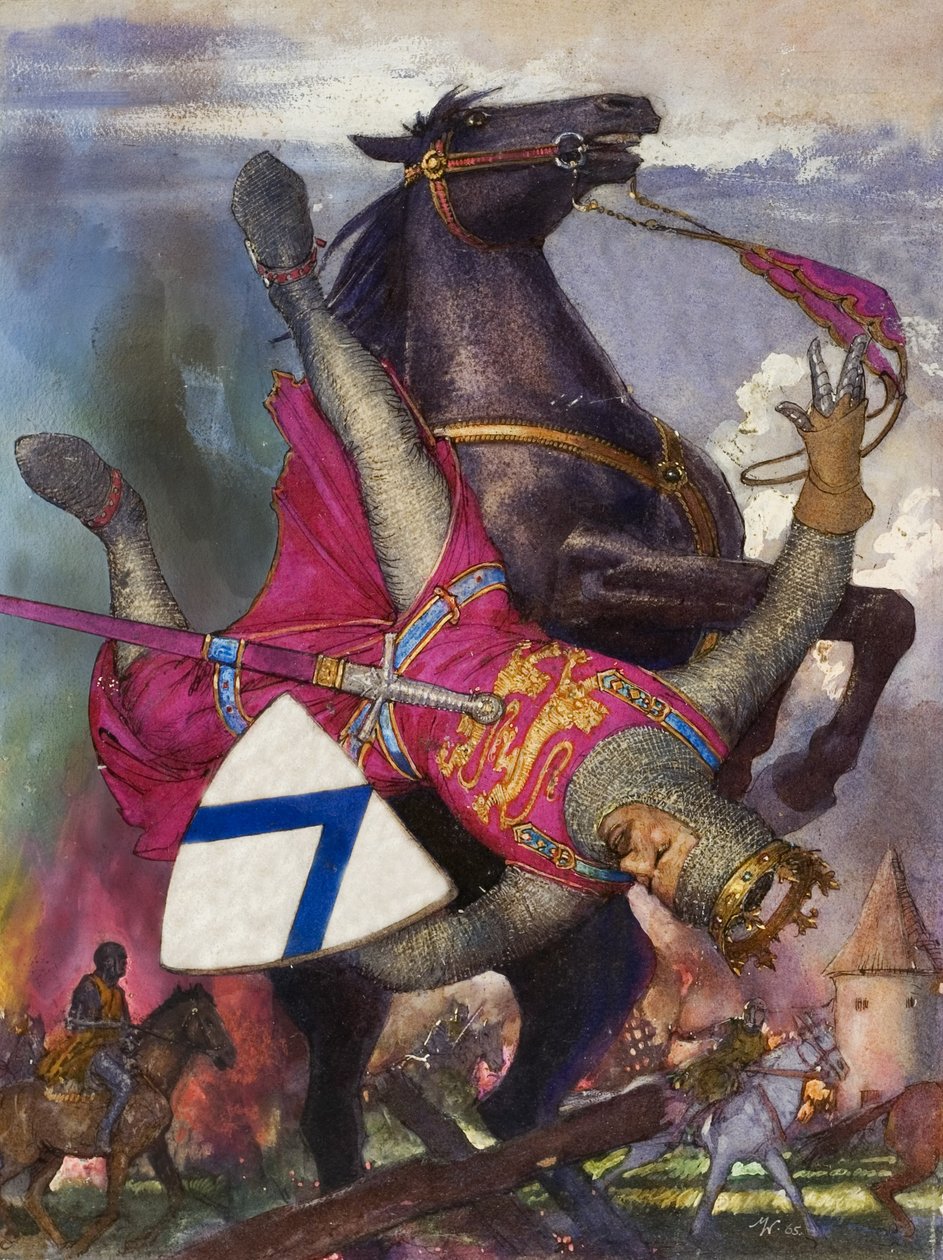 La chute de Guillaume le Conquérant (gouache sur papier) - John Millar Watt