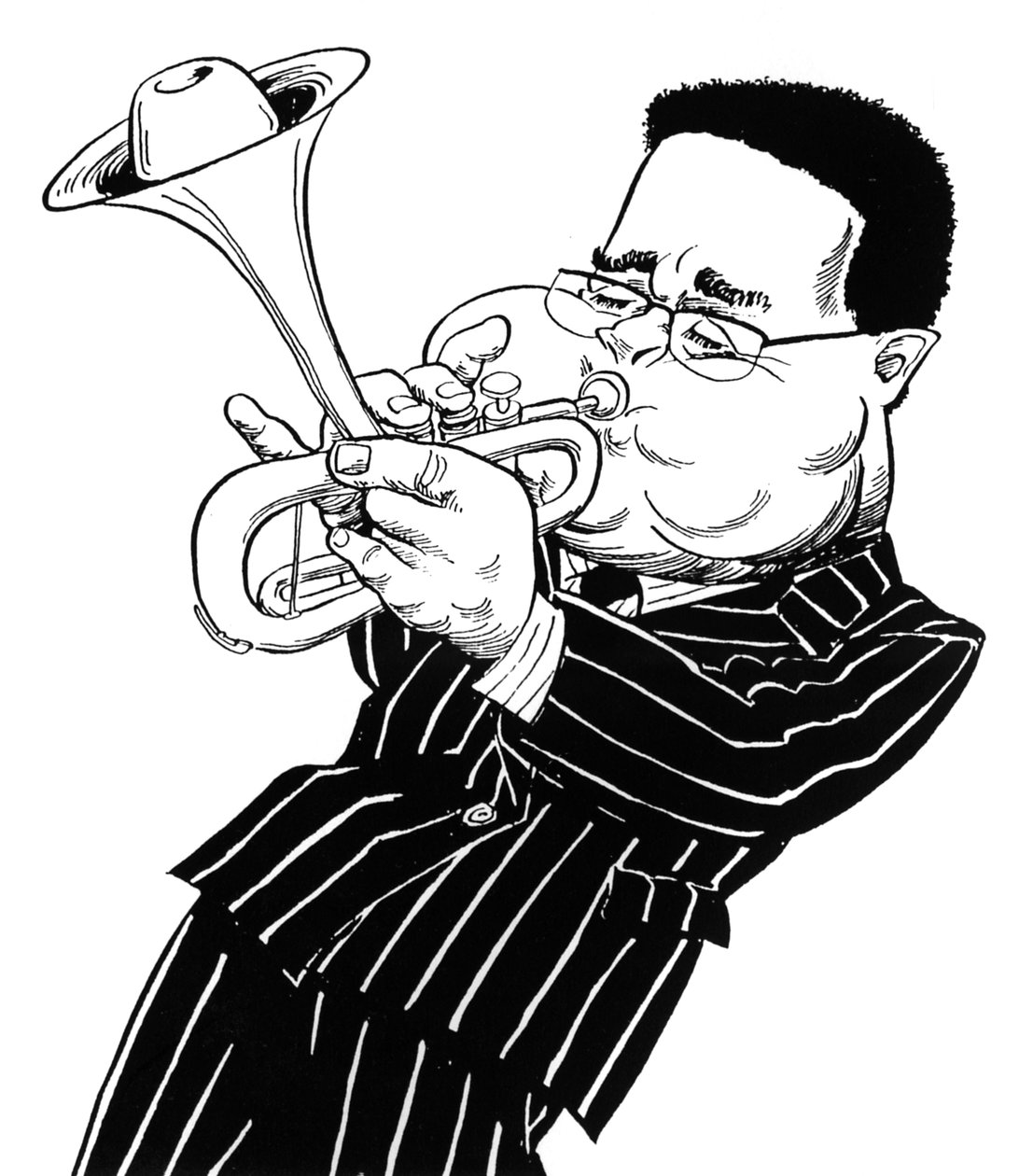 Dizzy Gillespie (John Birks Gillespie), caricature de John Minnion - John Minnion