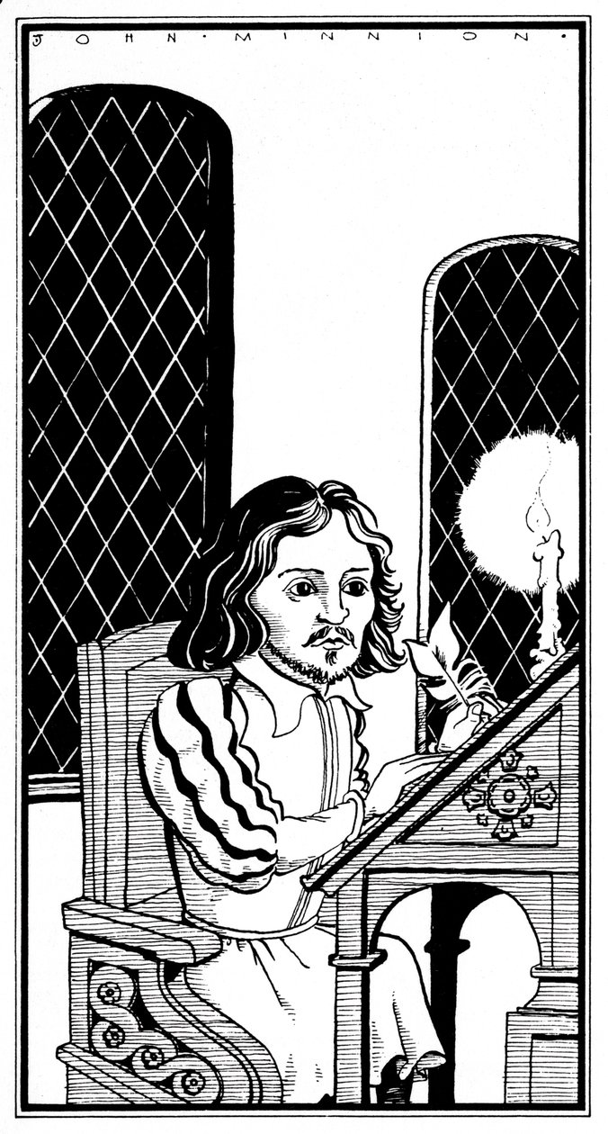 Thomas Tallis - caricature assis à son bureau - compositeur anglais - 30 janvier 1505 - 23 novembre 1585 - John Minnion