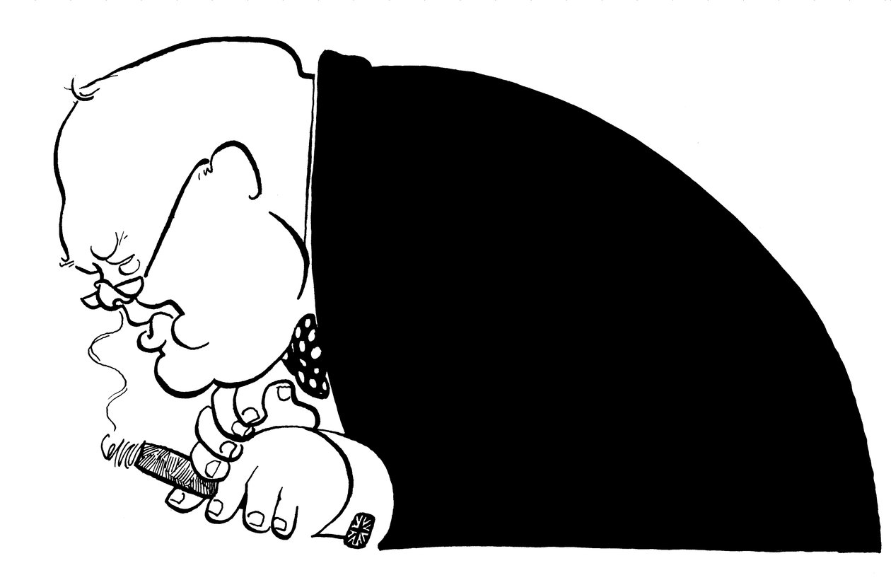 Winston Churchill caricature, homme politique britannique, Premier ministre du Royaume-Uni de 1940 à 1945 - John Minnion