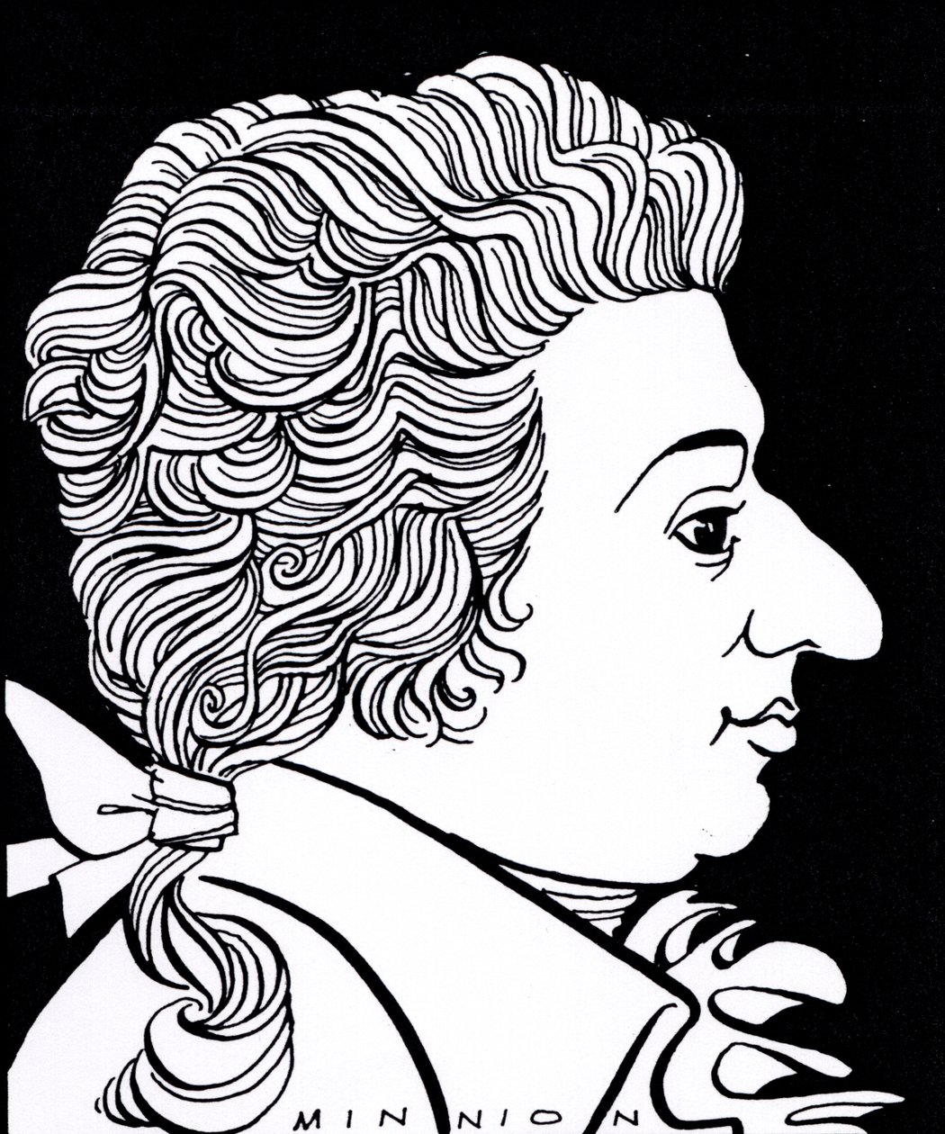 Wolfgang Amadeus Mozart - caricature - John Minnion
