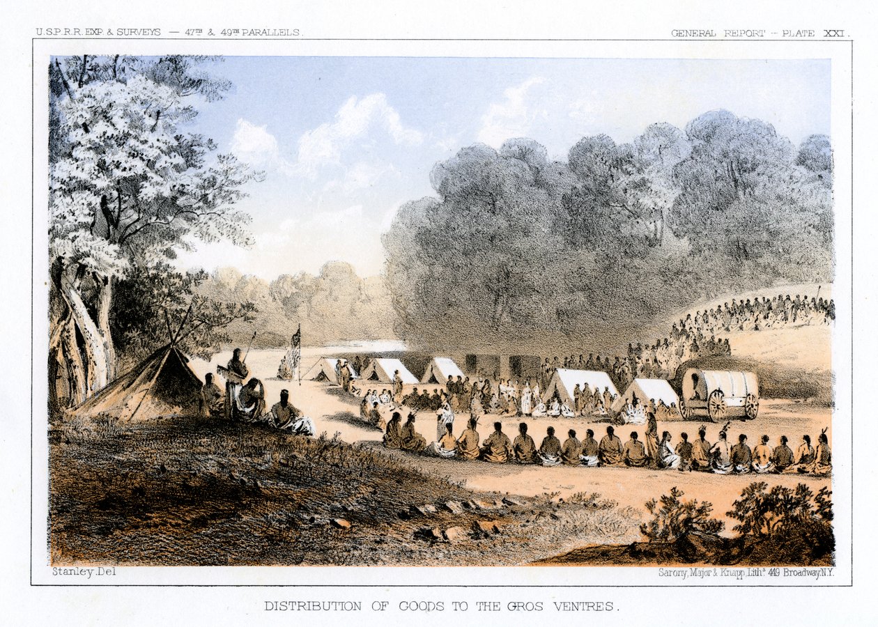 Distribution de biens aux Gros Ventres, 26 août 1853 1856 - John Mix Stanley