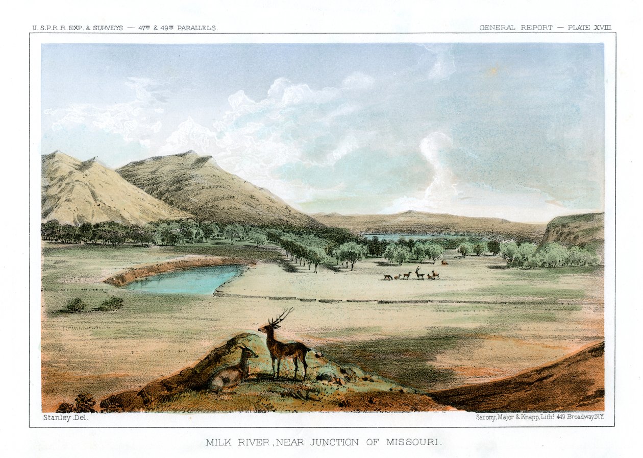 Rivière Milk, près de la jonction du Missouri, 1856 - John Mix Stanley