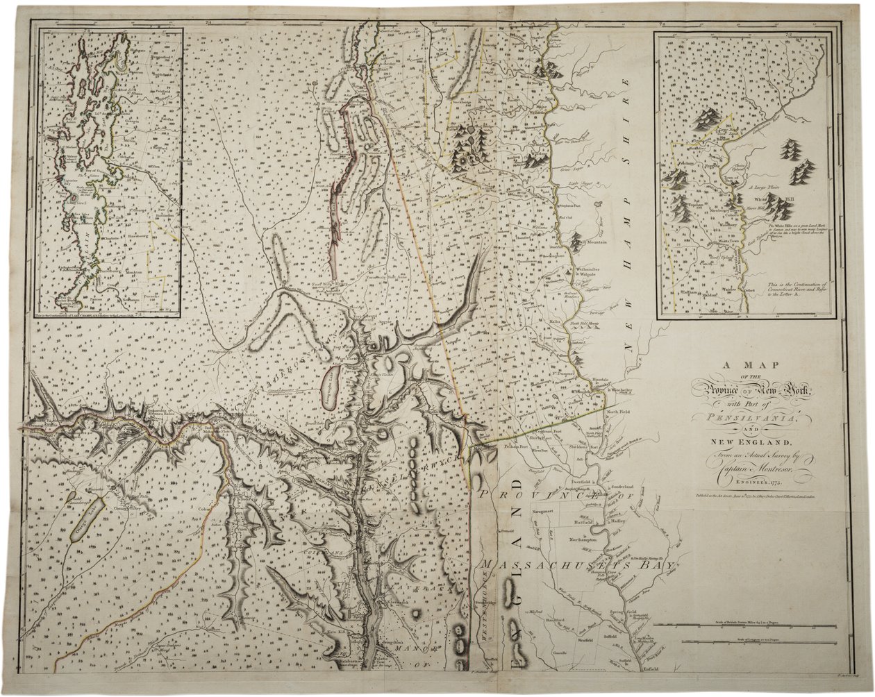 Carte de la province de New York avec une partie de la Pennsylvanie et de la Nouvelle-Angleterre, d