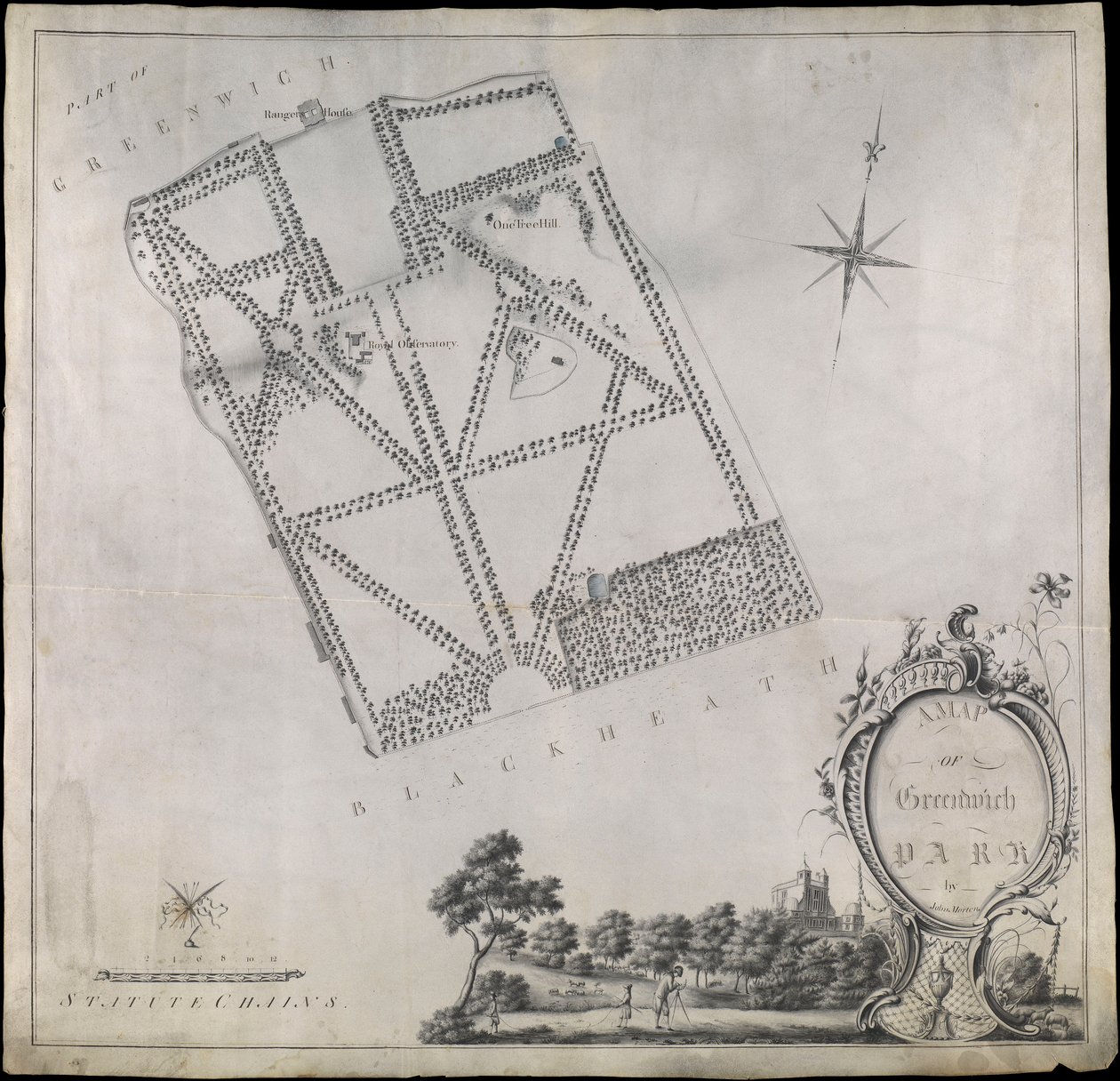 Plan du Parc de Greenwich, montrant l