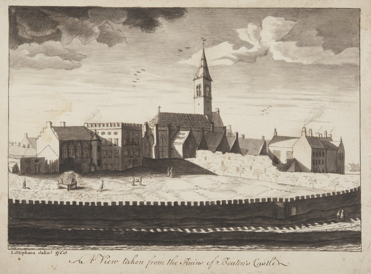 St Andrews Délinéé - Vue prise des ruines du château de Beaton - John Oliphant