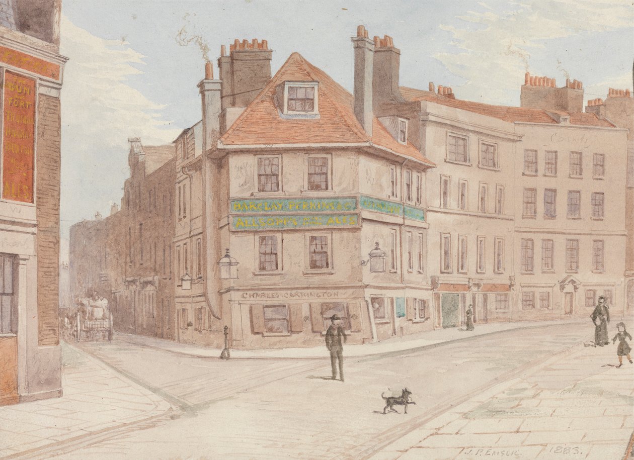 Northumberland Head Inn au Coin de Fort St. et Gun St., Spitalfields - John Phillipps Emslie