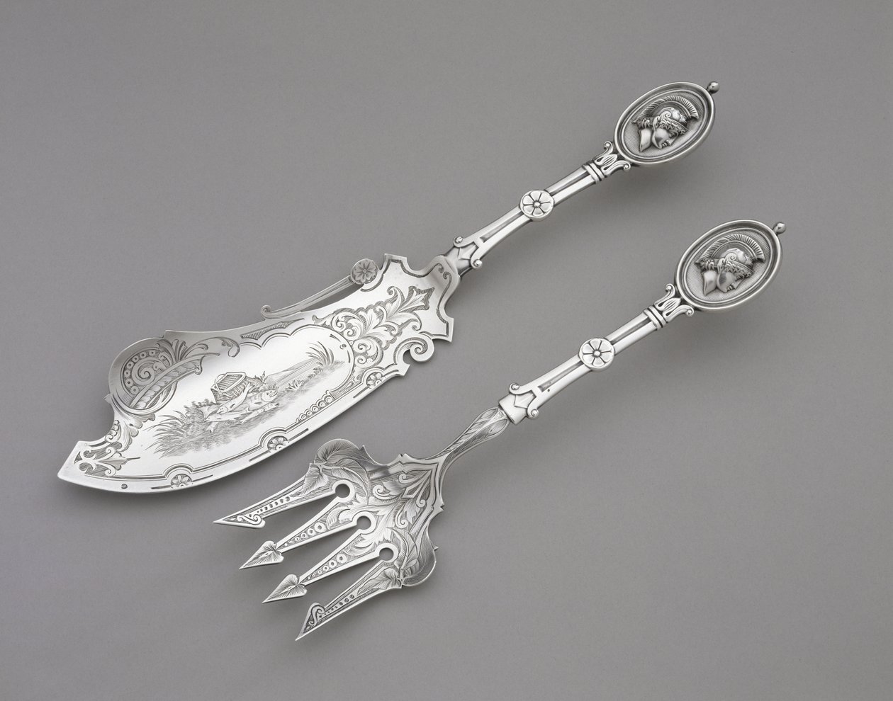 Fourchette et couteau à poisson, vers 1862-1870 - John R. Wendt