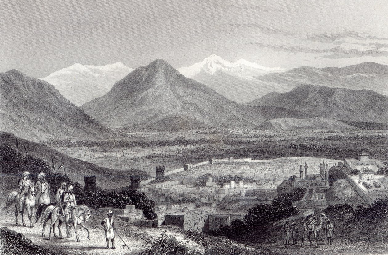 Kaboul depuis le Bala Hissar, gravé par J. Stephenson, vers 1870 - John Ramage