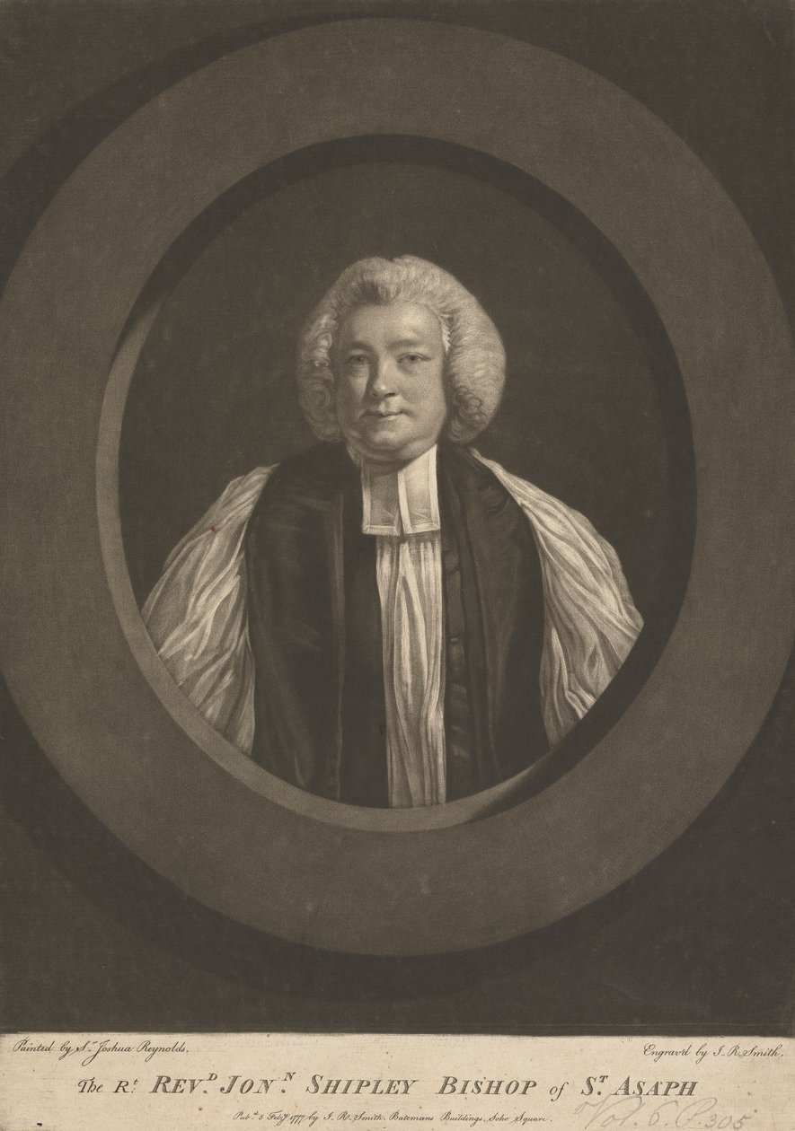 Révérend Jonathan Shipley, Évêque de St. Asaph - John Raphael Smith