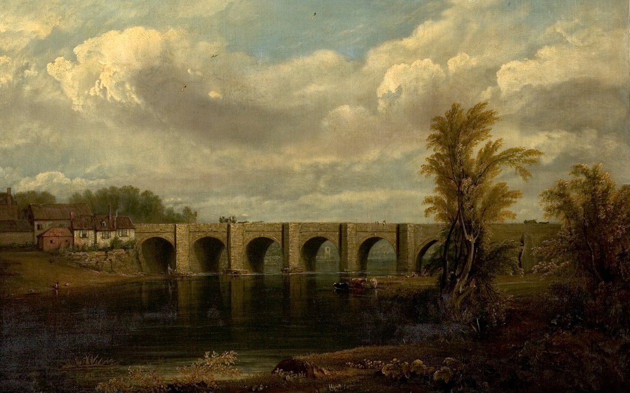 Vieux pont de Trent, Nottingham, 1825 - John Rawson Walker