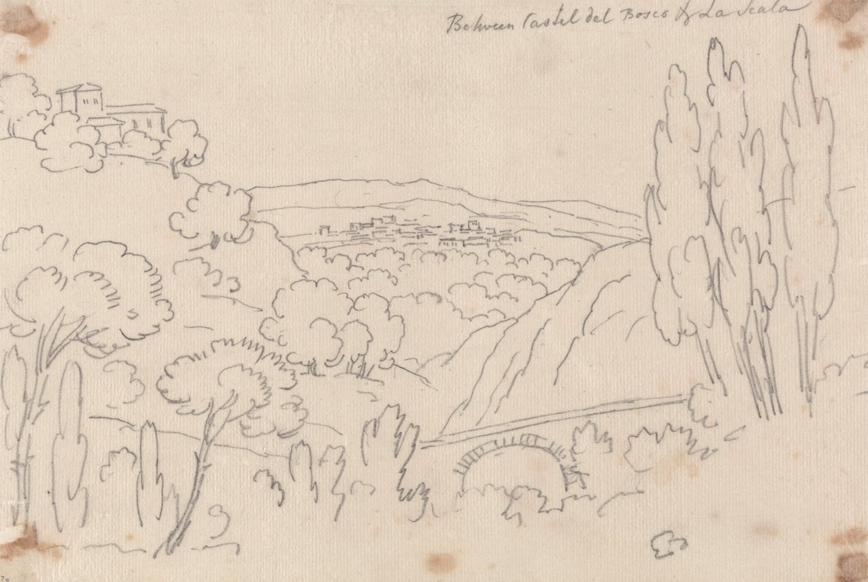 Entre Castel del Bosco et La Scala - John Robert Cozens
