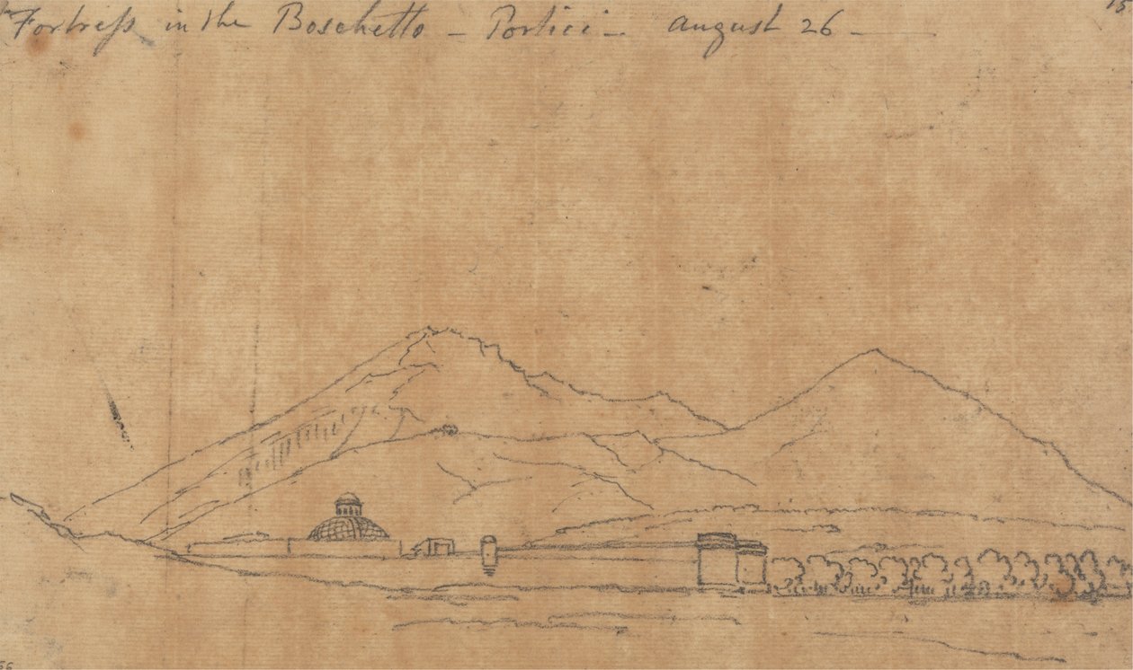Forteresse dans le Boschetto, Portici, 26 août - John Robert Cozens