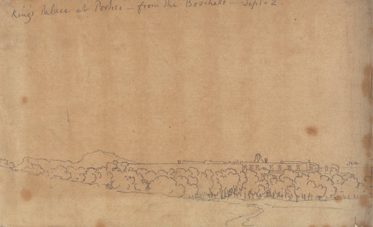 Palais du Roi à Portici depuis le Boschetto, 2 septembre - John Robert Cozens