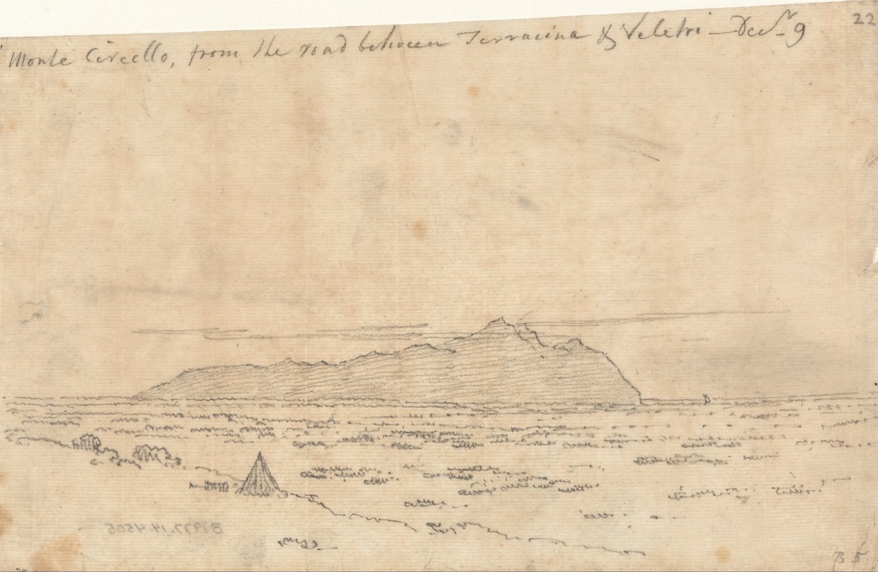 Monte Circeo depuis la route entre Terracina et Velletri - John Robert Cozens