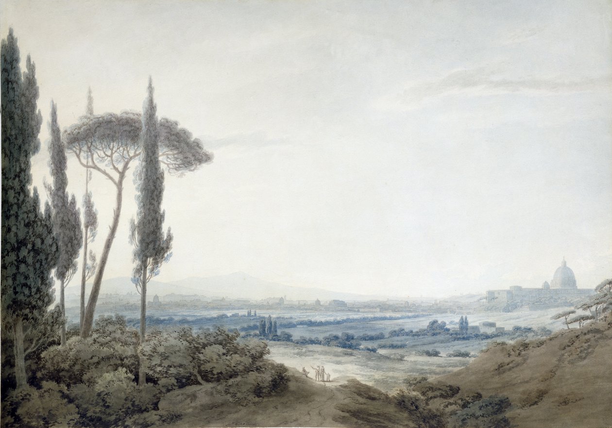 Rome depuis la Villa Mellini - John Robert Cozens