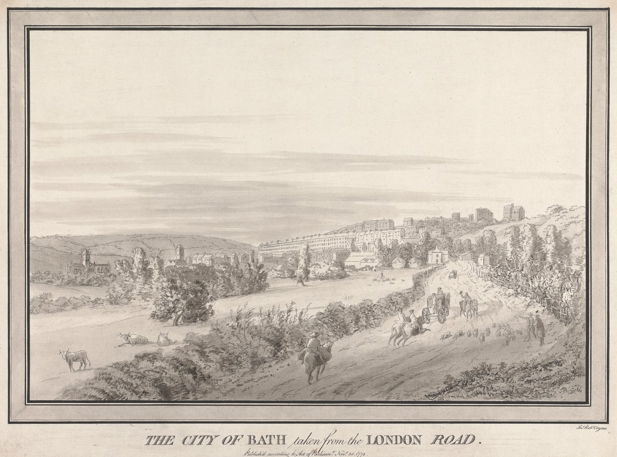 La Ville de Bath prise de la Route de Londres - John Robert Cozens
