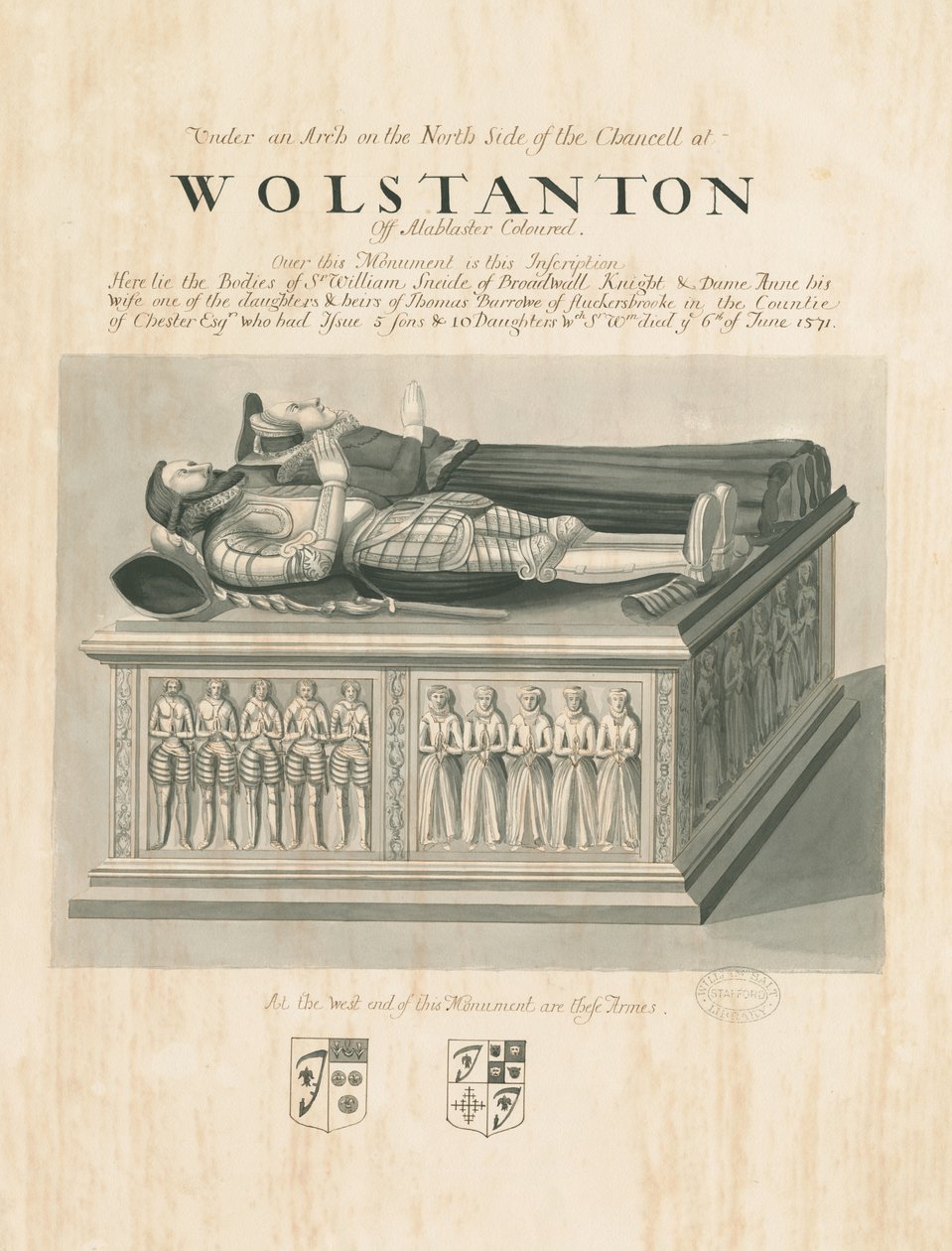 Wolstanton Church - Tombe de Sir William Sneide et Dame Anne - John Robert Fernyhough