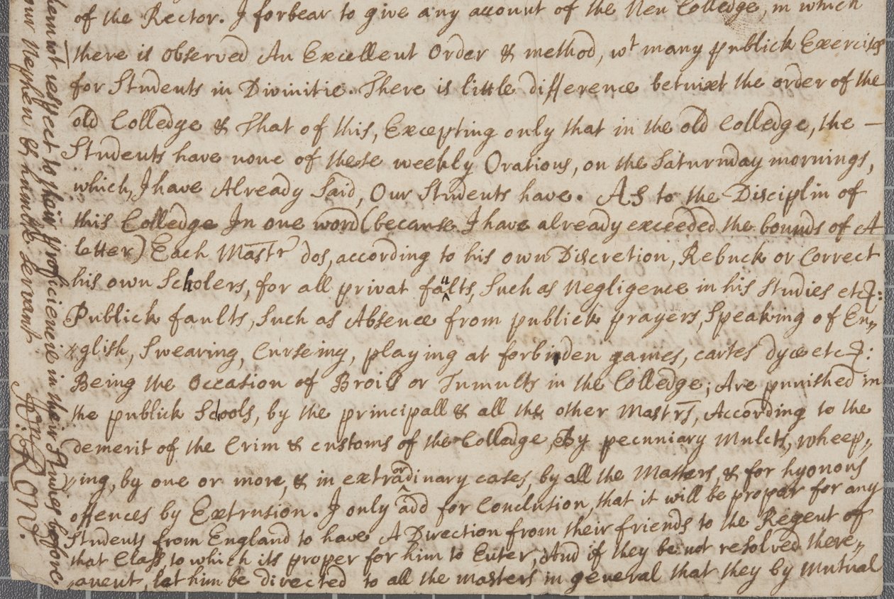 Une lettre de John Row, étudiant à St Andrews, à son oncle - John Row