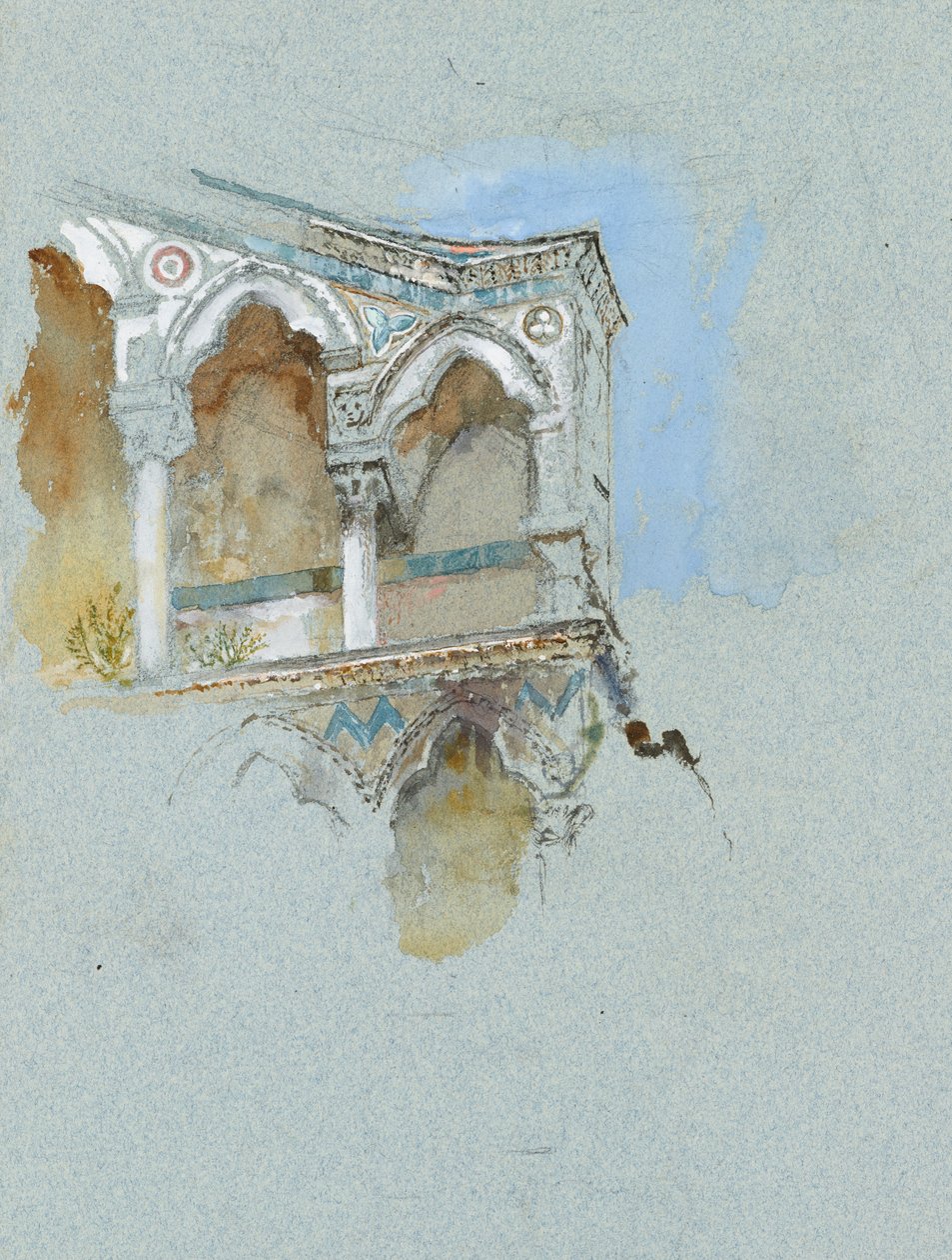 Étude du gothique pisan (partie de la façade de San Michele in Borgo, Pise) - John Ruskin