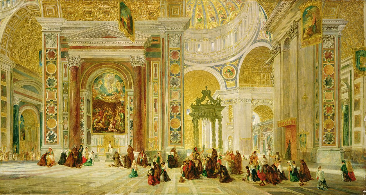 Intérieur de Saint-Pierre, Rome - John Scarlett Davis